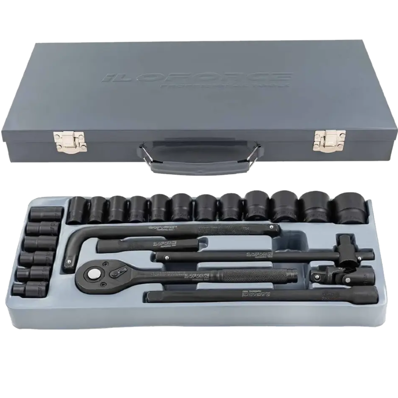 ILOFORCE Zestaw narzędzi 1/2" 6-kątnych 8-32mm 24 ELEMENTY + WALIZKA