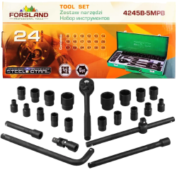 FORSLAND Zestaw narzędzi 1/2" 6-kątnych 8-32mm 24 ELEMENTY + WALIZKA