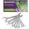 PARTNER Zestaw KLUCZY płaskich 8 ELEMENTÓW 6 - 22 mm