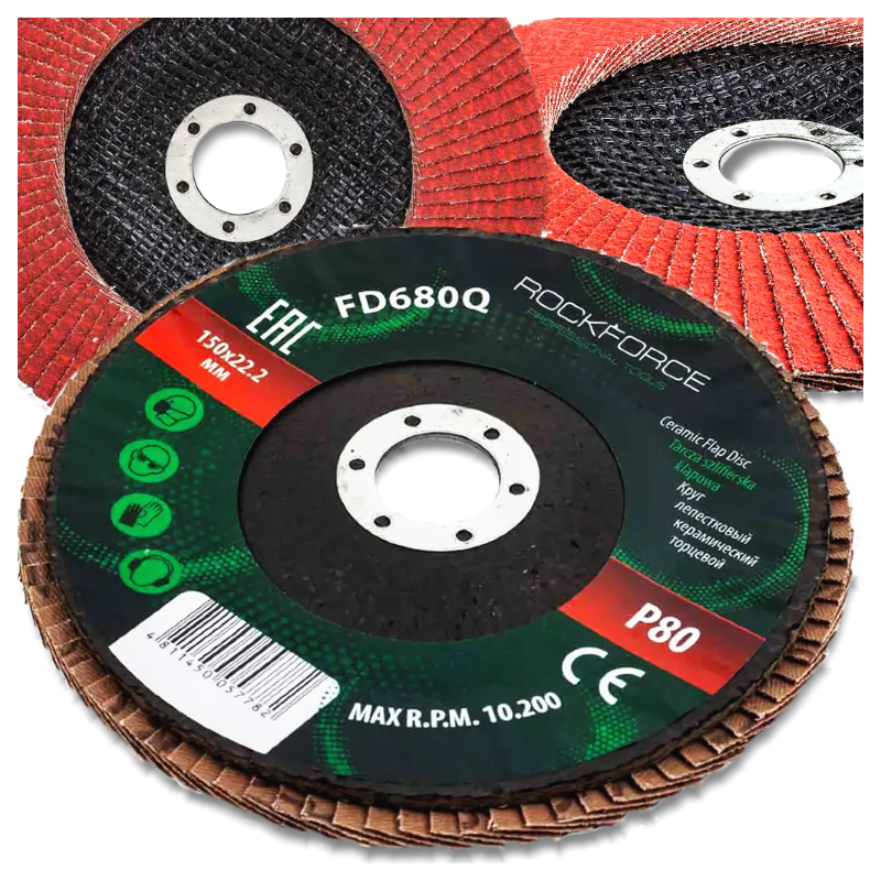 ROCKFORCE Tarcza SZLIFIERSKA do SZLIFOWANIA listkowa LAMELKOWA 150x22.2 P80