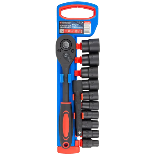 FORSAGE Zestaw NASADEK 1/2" 12 ELEMENTÓW z GRZECHOTKĄ i PRZEDŁUŻKĄ 10-24mm