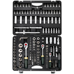 ROCKFORCE Zestaw NARZĘDZI 6-kątnych 179 elementów NASADKI 1/4" 3/8" 1/2"