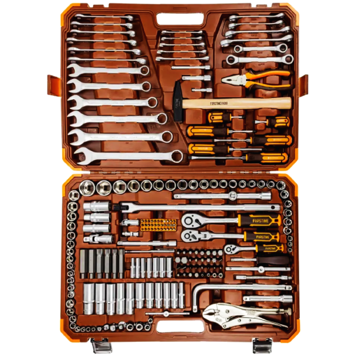 FORSTIME Zestaw narzędzi DUŻY 202 ELEMENTY 1/4" 3/8" 1/2" 6-kątnych 6-32mm