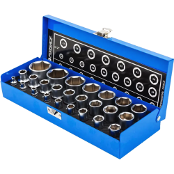 FORSAGE Zestaw NASADEK udarowych 6-kątnych 25 ELEMENTÓW 1/4" 1/2" 4-32mm