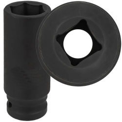 FORCEKRAFT Nasadka udarowa GŁĘBOKA 1/2" 23mm 6-kątna KLUCZ nasadowy