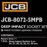 JCB Zestaw NASADEK udarowych GŁĘBOKICH 1" Cr-Mo 6-kątnych 7 ELEMENTÓW 24-46