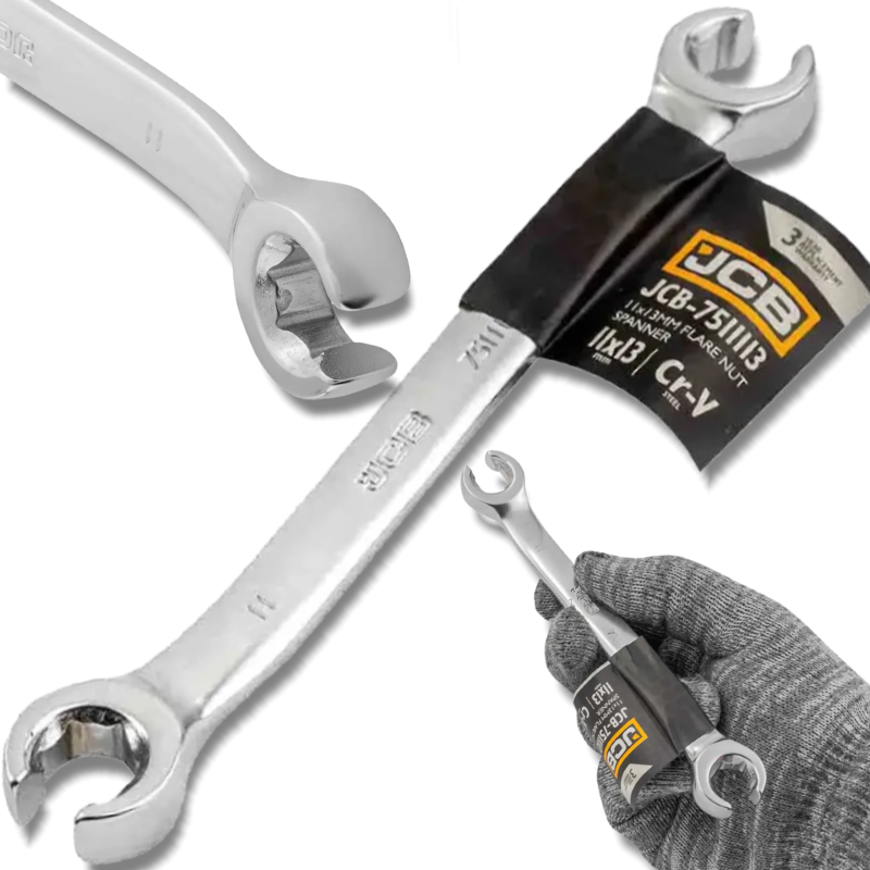 Detail produktu JCB rozrezaný dvojstranný očkový kľúč 11X13 mm Cr-V FS-59325