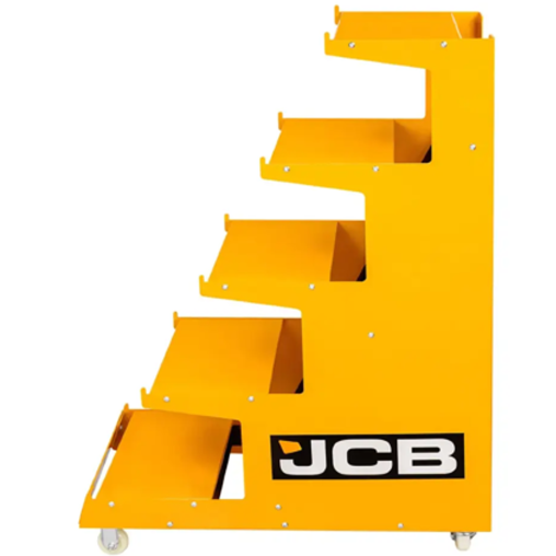 JCB Stojak REGAŁ ekspozycyjny MOBILNY 5 PÓŁEK do 300kg 135x100x40cm 4 kółka