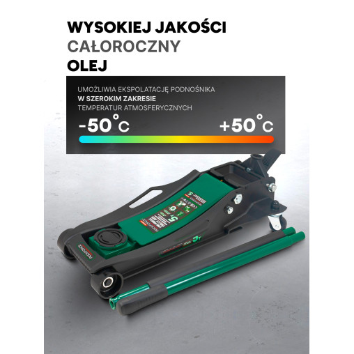 ROCKFORCE Podnośnik hydrauliczny 5 TON typu Żaba NISKOPROFILOWY z PEDAŁEM