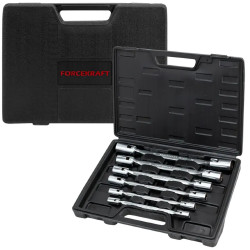 FORCEKRAFT Zestaw KLUCZY nasadowo-przegubowych 6 ELEMENTÓW 8-22mm + WALIZKA