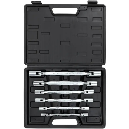 FORCEKRAFT Zestaw KLUCZY nasadowo-przegubowych 6 ELEMENTÓW 8-22mm + WALIZKA