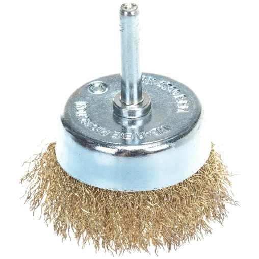 ROCKFORCE Mosiężna SZCZOTKA doczołowa MISECZKOWA sznurkowa 63mm 4500obr/min
