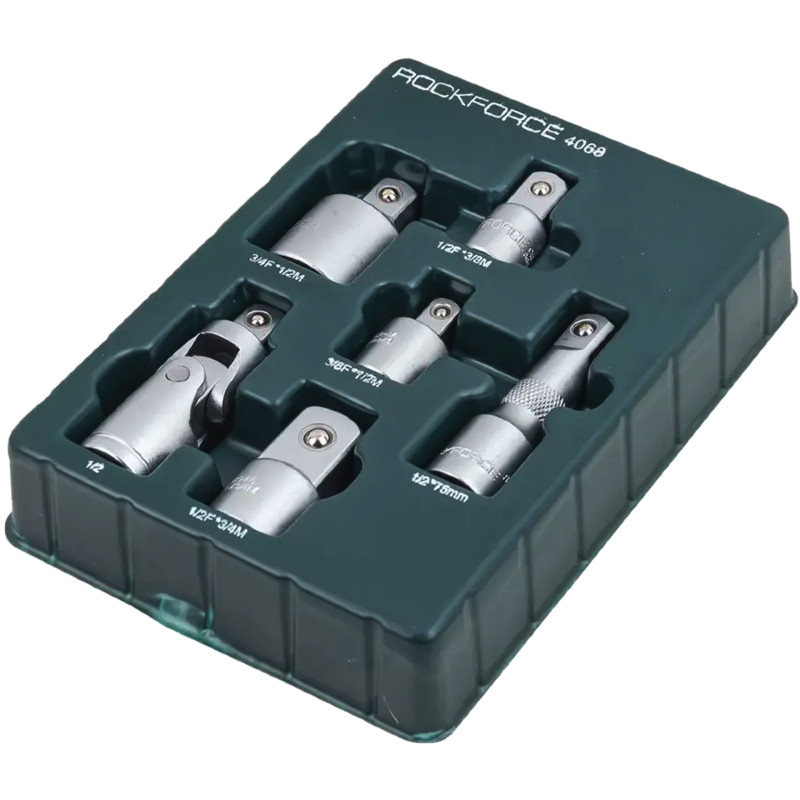 ROCKFORCE Zestaw ADAPTERÓW komplet 6 ELEMENTÓW STAL CR-V przedłużka KARDAN