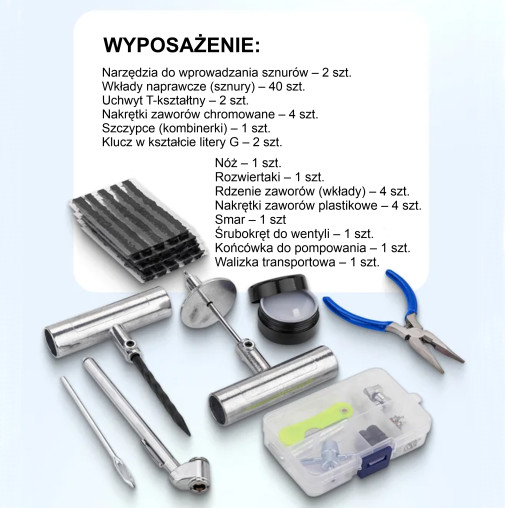 ROCKFORCE Zestaw NAPRAWCZY do OPON 66 ELEMENTÓW komplet