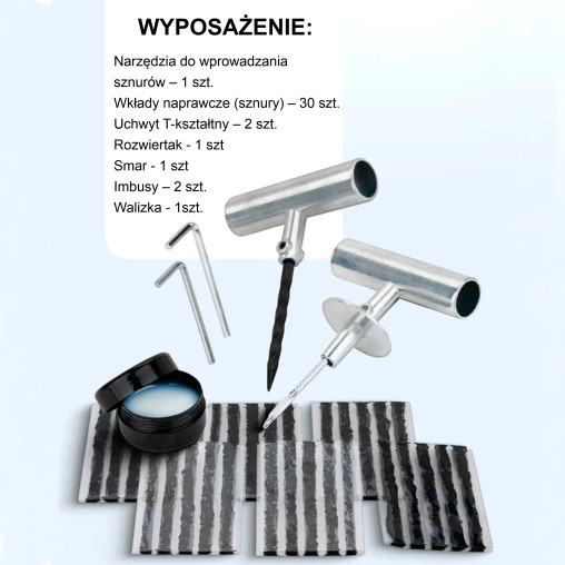 ROCKFORCE Zestaw NAPRAWCZY do OPON 38 ELEMENTÓW komplet