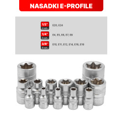 FORCEKRAFT Zestaw narzędzi 222 ELEMENTY stal CrV DUŻY komplet 1/4" 3/8" 1/2"