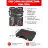 FORCEKRAFT Zestaw narzędzi 222 ELEMENTY stal CrV DUŻY komplet 1/4" 3/8" 1/2"