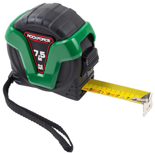 ROCKFORCE Taśma MIERNICZA zwijana METRÓWKA 7.5m x 27mm SZEROKA