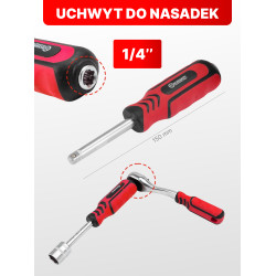 FORCEKRAFT Zestaw narzędzi 222 ELEMENTY stal CrV DUŻY komplet 1/4" 3/8" 1/2"