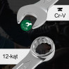 ROCKFORCE Zestaw kluczy płasko - oczkowych 16 elementów 6-19, 22, 24 mm
