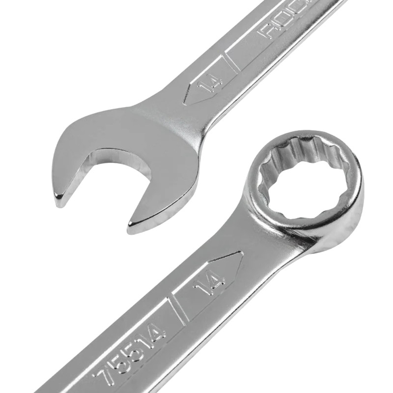 ROCKFORCE Zestaw kluczy płasko - oczkowych 16 elementów 6-19, 22, 24 mm