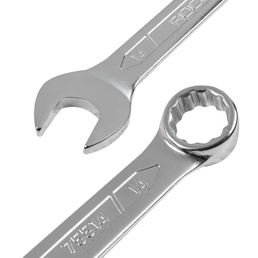 ROCKFORCE Zestaw kluczy płasko - oczkowych 16 elementów 6-19, 22, 24 mm