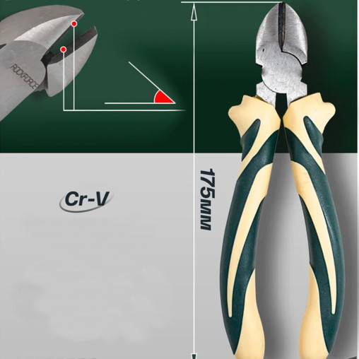 ROCKFORCE Szczypce TNĄCE uniwersalne boczne KOMBINERKI 7" 175mm