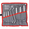 Zestaw 8 kluczy oczkowych odgiętych 6-22 mm 12-kątne stal CrV Forcekraft