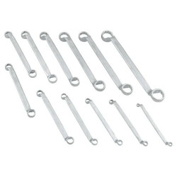 Zestaw 12 kluczy oczkowych odgiętych 6-32 mm 12-kątne stal CrV Forcekraft
