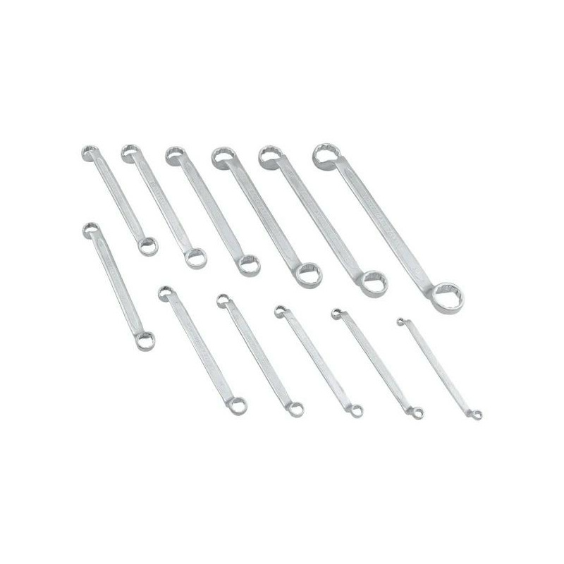 Zestaw 12 kluczy oczkowych odgiętych 6-32 mm 12-kątne stal CrV Forcekraft