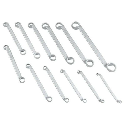 Zestaw 12 kluczy oczkowych odgiętych 6-32 mm 12-kątne stal CrV Forcekraft
