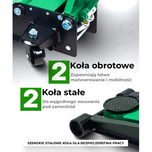 Podnośnik hydrauliczny 3T niskoprofilowy punktowy Żaba 75-465 mm z pedałem