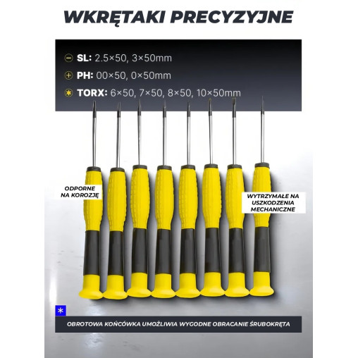 Zestaw Śrubokrętów Wkrętaków Bitów 100 elementów w Stojaku WMC