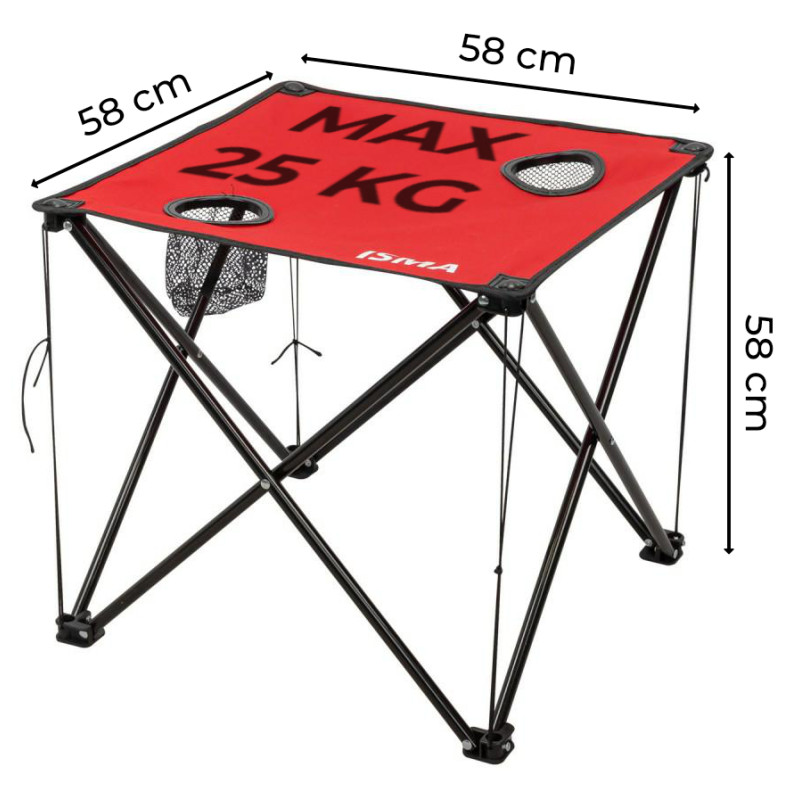 Stolik kempingowy składany 58x58 cm do 25 kg biwakowy ogrodowy mobilny