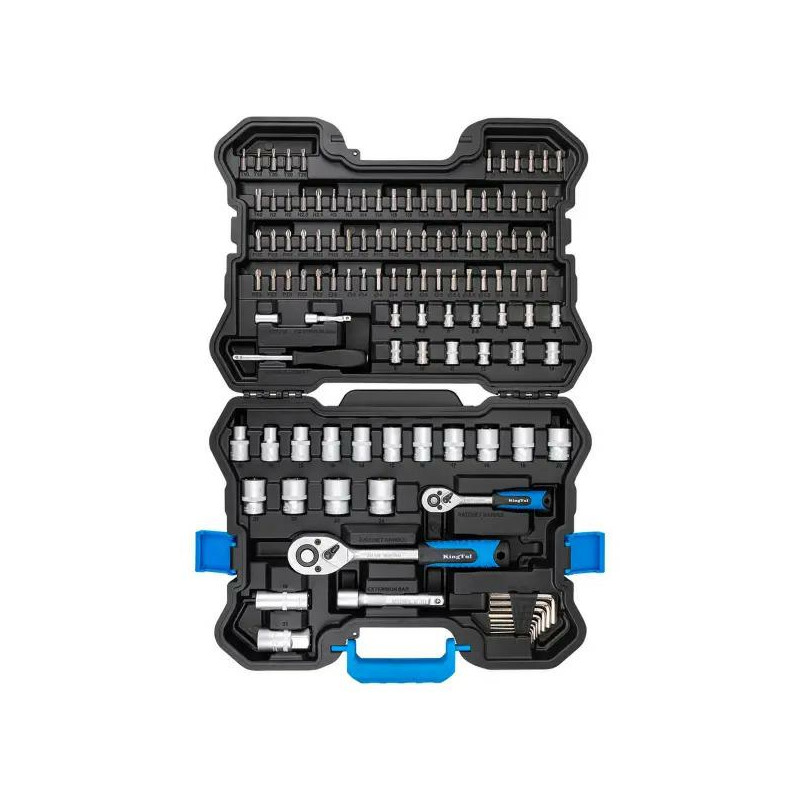 Zestaw narzędzi kluczy nasadowych 115el. 1/4" 1/2" 6-kątnych stal Cr-V