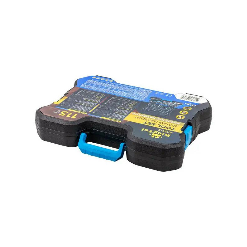 Zestaw narzędzi kluczy nasadowych 115el. 1/4" 1/2" 6-kątnych stal Cr-V