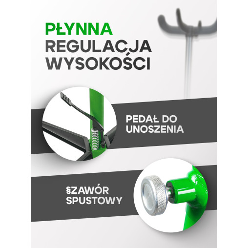 Podnośnik do skrzyń biegów 0.6T Hydrauliczny 112-188 cm z pedałem Rockforce