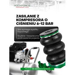 Podnośnik pneumatyczny poduszkowy bałwanek 5T min 144mm max 440mm + GUMA