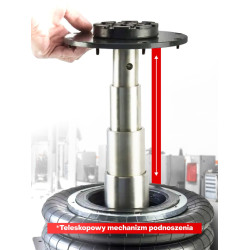 Podnośnik pneumatyczny poduszkowy bałwanek 5T min 144mm max 440mm + GUMA