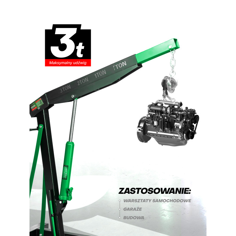 Żuraw warsztatowy Rockforce 3T Składany Podnośnik Silnika