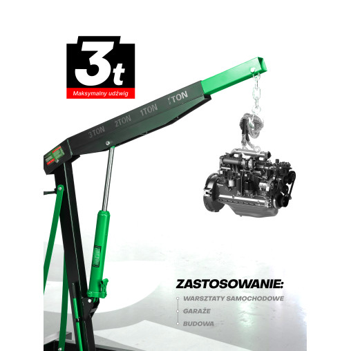 Żuraw warsztatowy Rockforce 3T Składany Podnośnik Silnika
