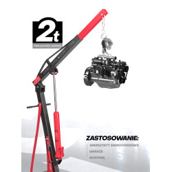 Żuraw warsztatowy hydrauliczny 2T składany podnosi do 206 cm Forcekraft