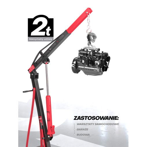 Żuraw warsztatowy hydrauliczny 2T składany podnosi do 206 cm Forcekraft
