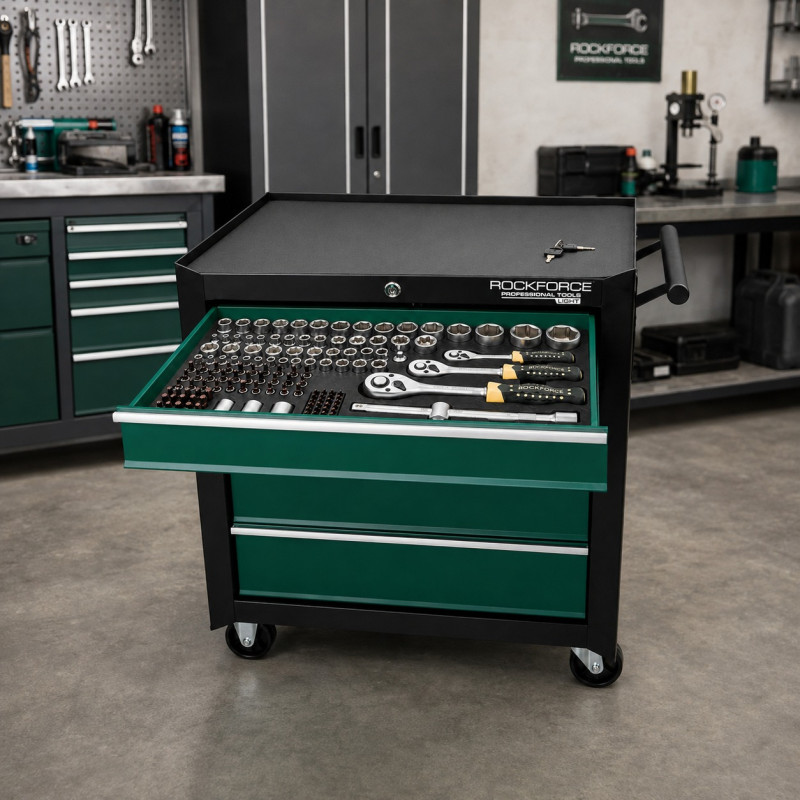 Szafka Wózek narzędziowy warsztatowy 5 szuflad 276 el. z kluczem udarowym