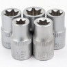 Zestaw 5 nasadek 1/2" profil E-Torx E12 E14 E16 E18 E20) na listwie Forsage