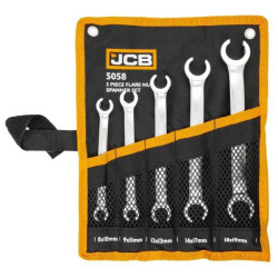 Zestaw 5 kluczy oczkowych rozciętych 8-19mm klucze oczkowe rozcięte CrV JCB
