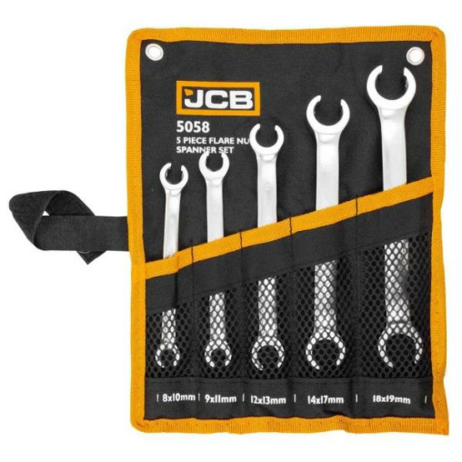 Zestaw 5 kluczy oczkowych rozciętych 8-19mm klucze oczkowe rozcięte CrV JCB