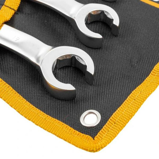 Zestaw 5 kluczy oczkowych rozciętych 8-19mm klucze oczkowe rozcięte CrV JCB
