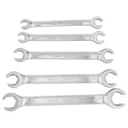 Zestaw 5 kluczy oczkowych rozciętych 8-19mm klucze oczkowe rozcięte CrV JCB