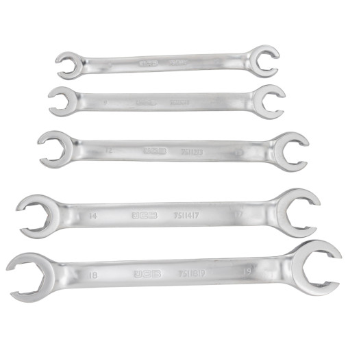 Zestaw 5 kluczy oczkowych rozciętych 8-19mm klucze oczkowe rozcięte CrV JCB